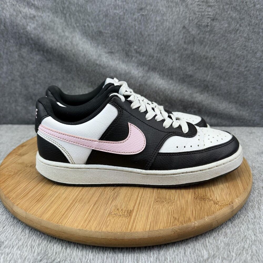 Nike Shoes Womens Size 7 Black White Pink Leather Low Top Sneakers DH3158-008 - Picture 1 of 10